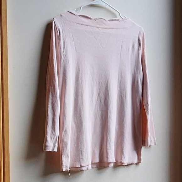 J. Crew Pink Scalloped Neckline Jersey Size Medium - Picture 12 of 14